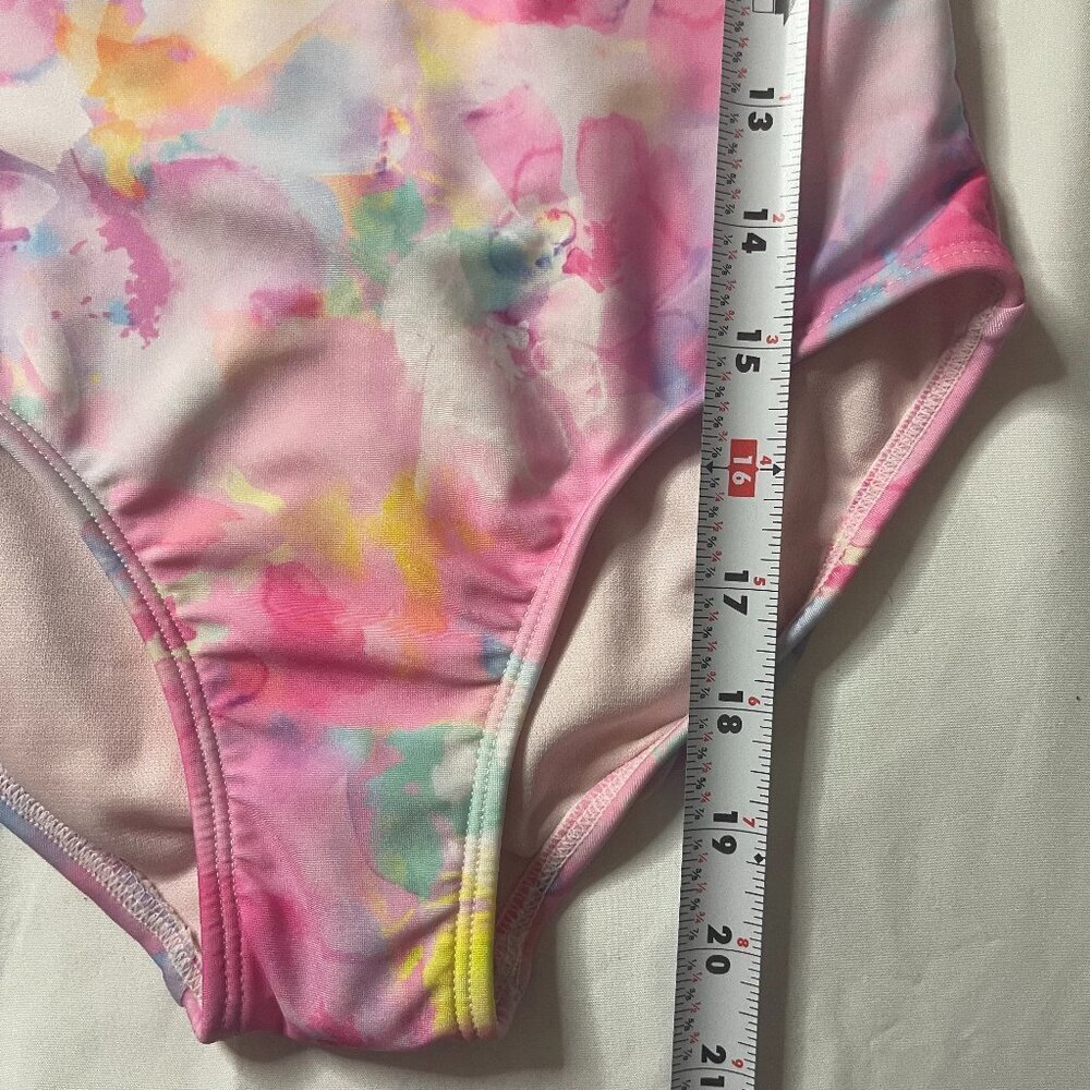Cat Jack Floral one-piece swimsuit with rushing adjustable ties size 8. Swim - Picture 6 of 7